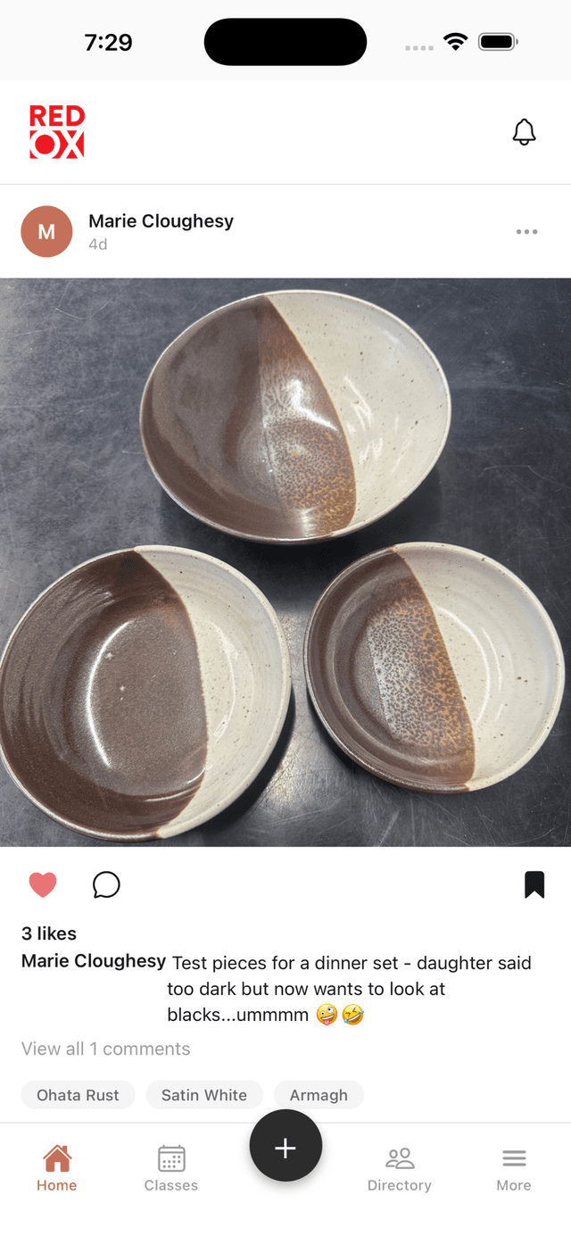 Pottery Friends app feed
